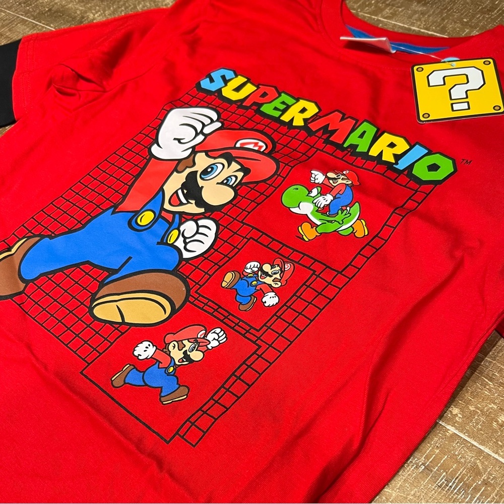 Super Mario T Shirt Kids Unisex Long Sleeves